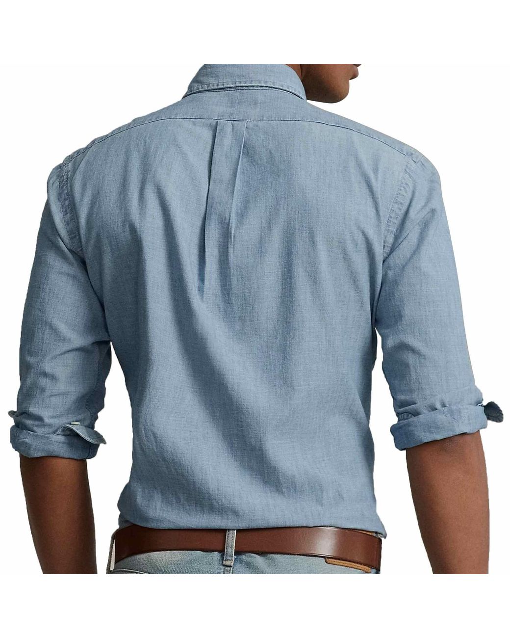 Polo Ralph Lauren Blue Custom Fit Shirt for men
