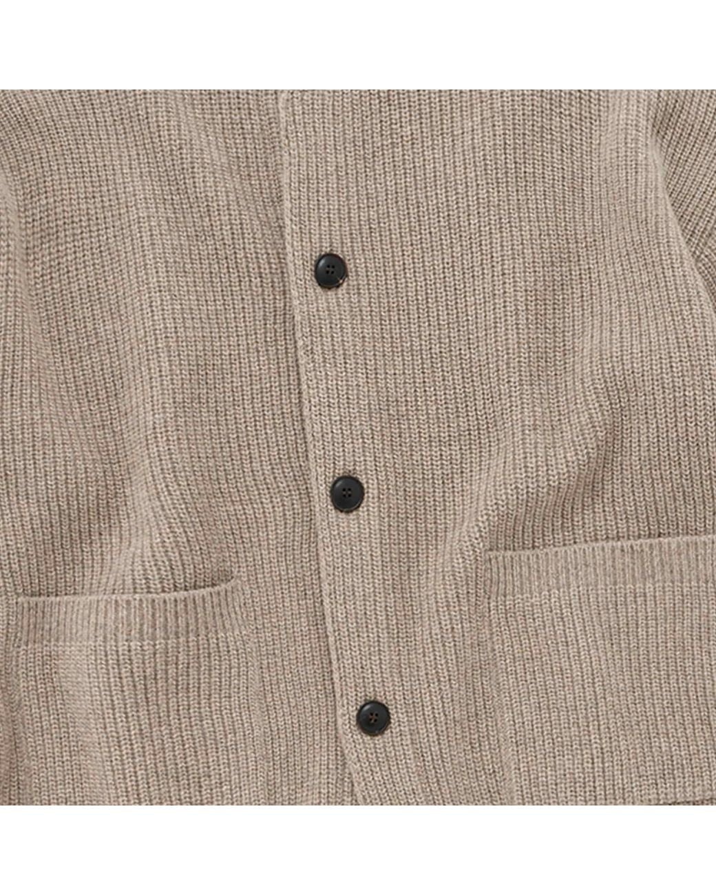FRIZMWORKS Gray Heavy Wool Round Cardigan for men