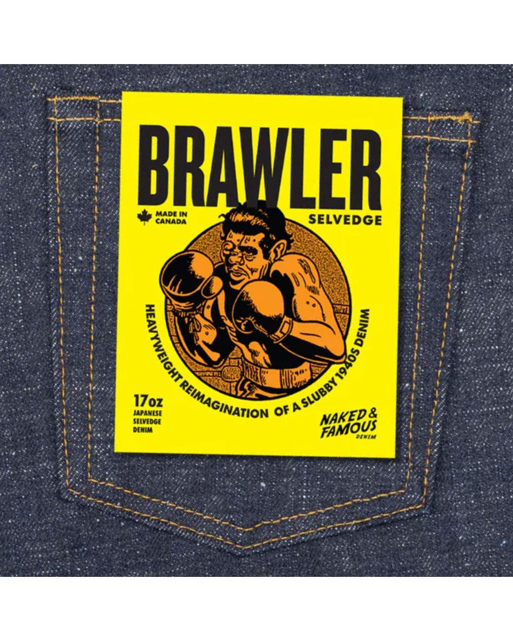 Naked & Famous Gray Weird Guy Brawler Selvedge for men