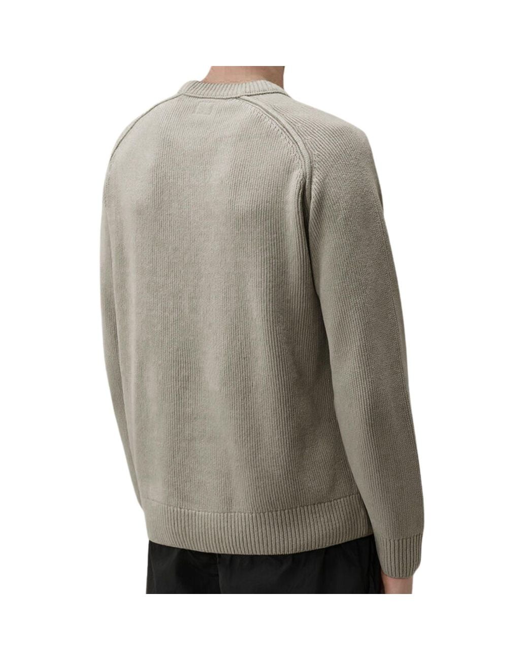 C P Company Gray C.P Company Chenille Cotton Lens Crewneck Sweater for men