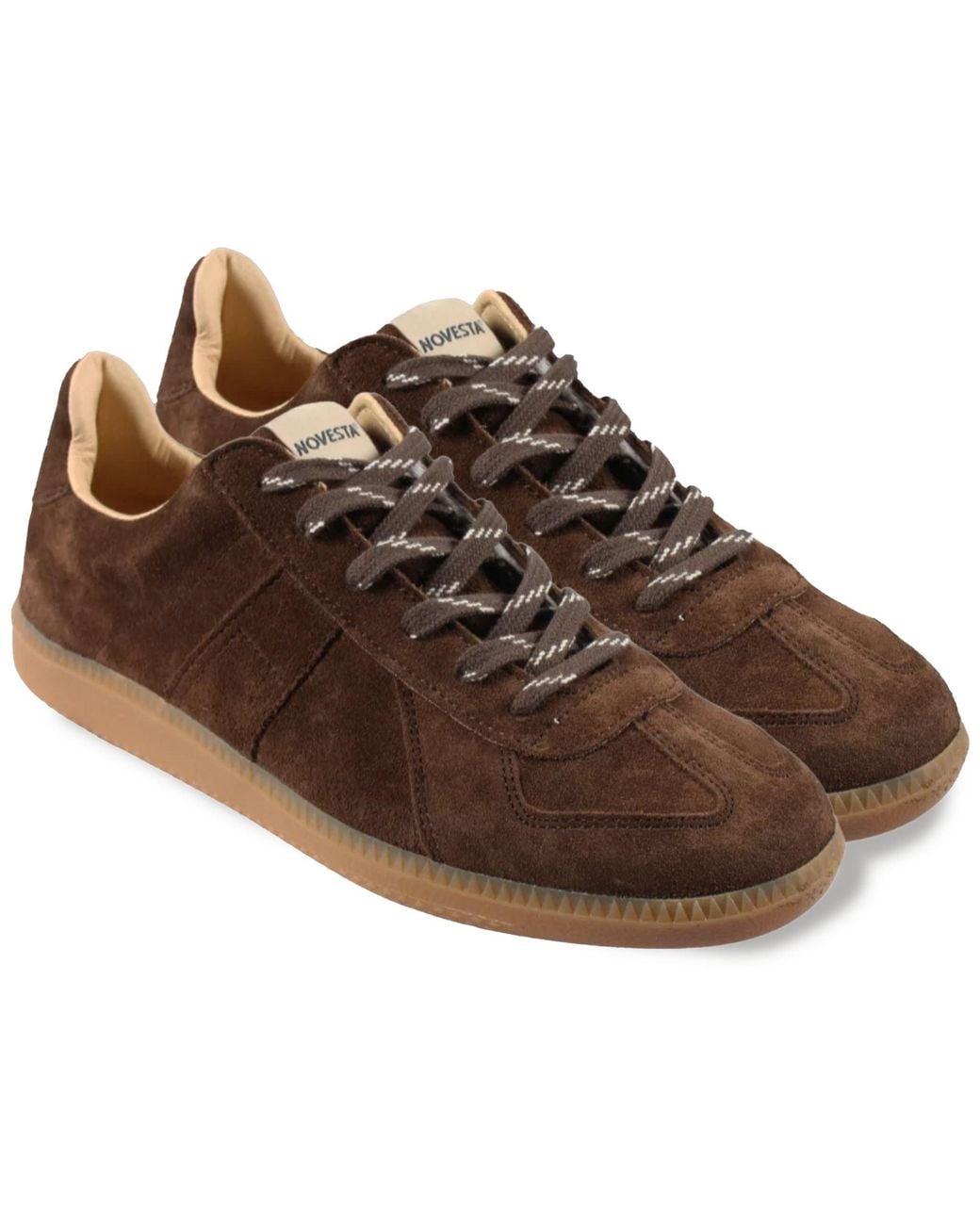 Novesta Brown All Suede German Army Trainer Gat for men