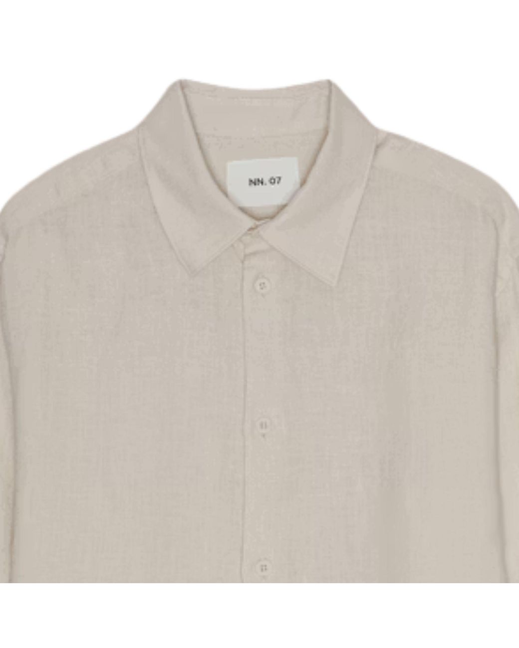 NN07 White Enzo Classic Collar Linen Shirt for men