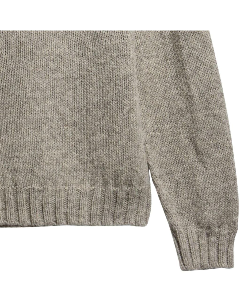 Barbour Gray Scottish Made Fair Isle Crew Neck Jumper for men