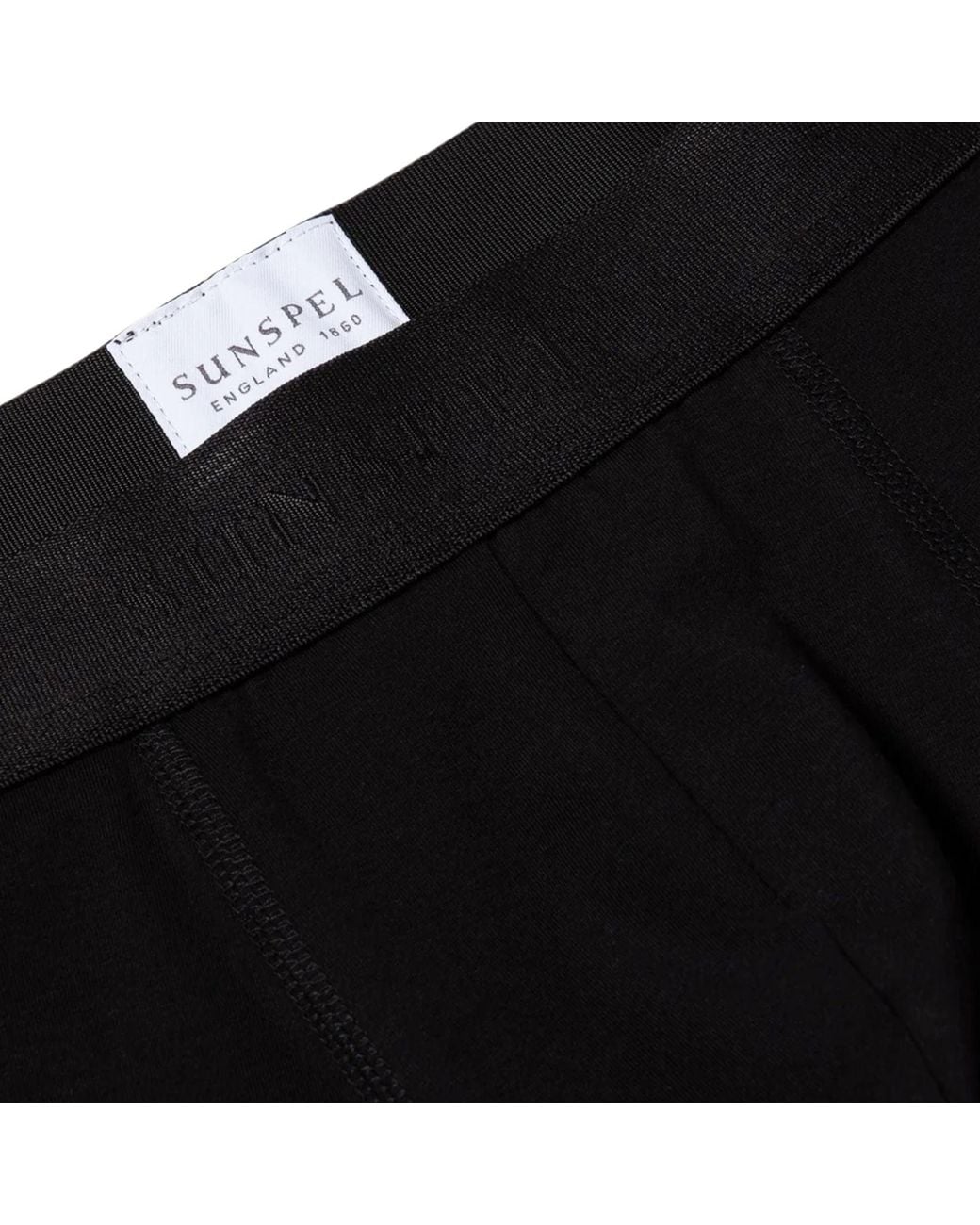 Sunspel Black Stretch Cotton Boxer Briefs for men