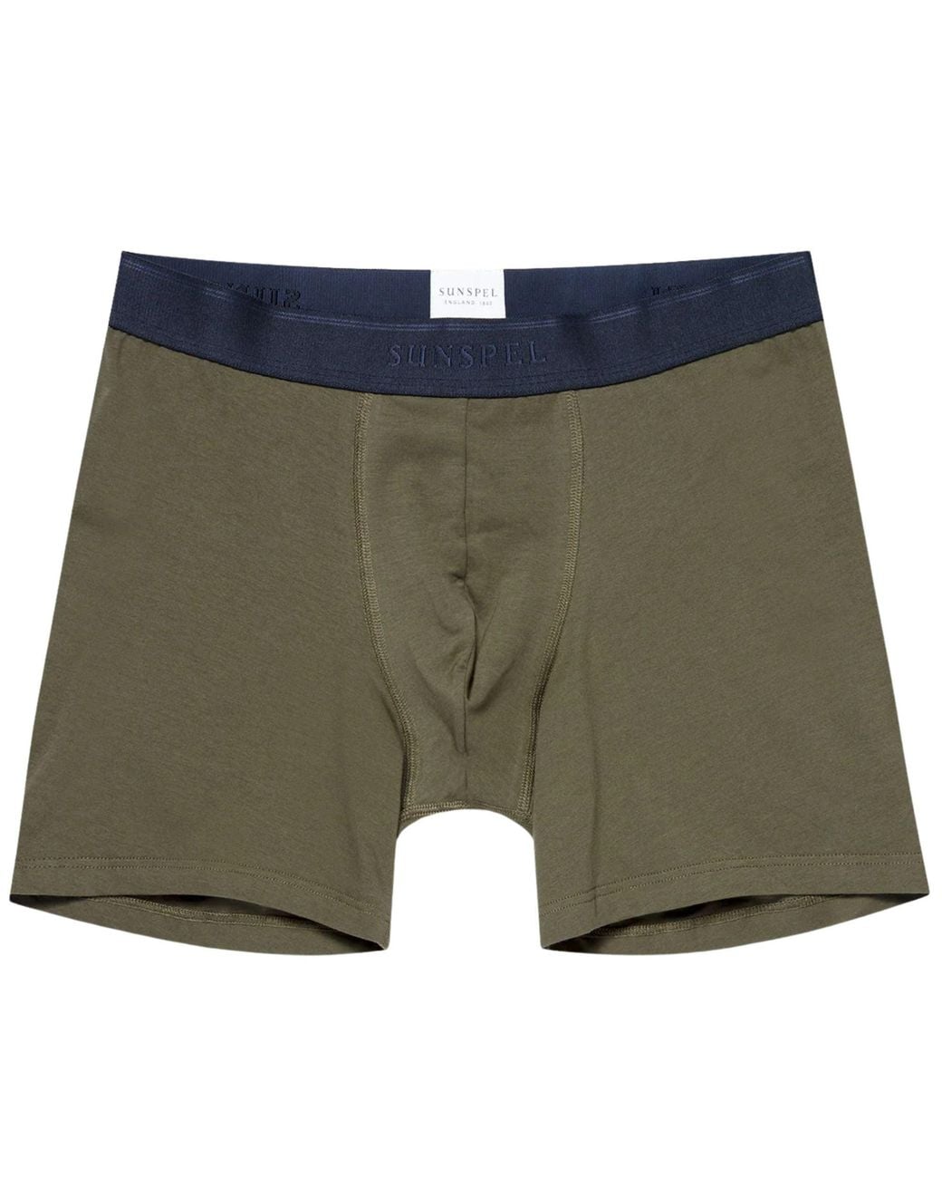 Sunspel Green Stretch Cotton Boxer Briefs for men