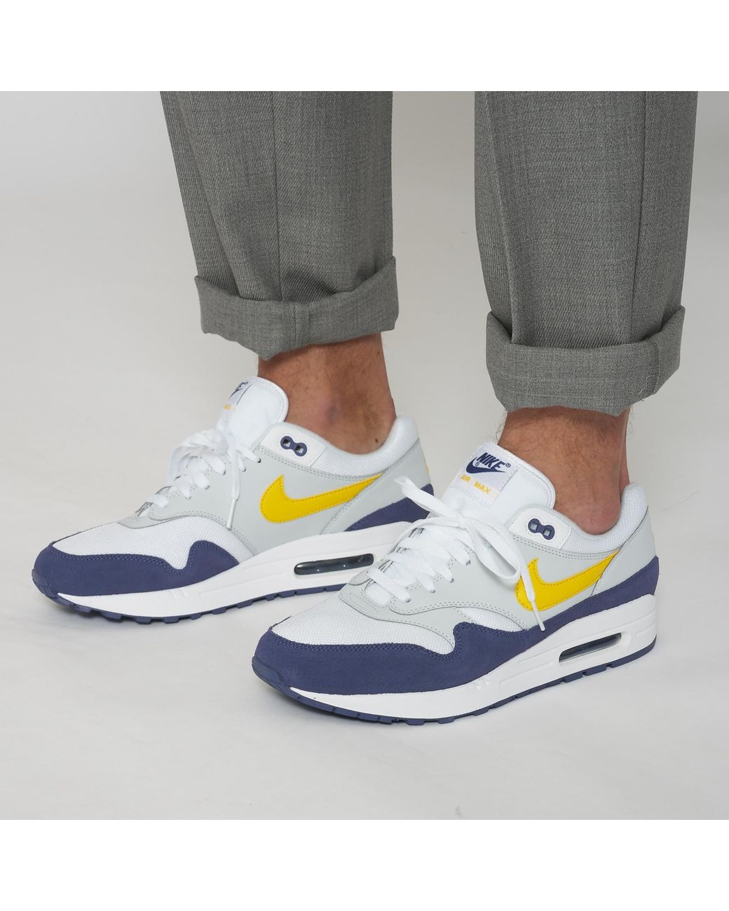 Nike Suede Air Max 1 - White, Blue Recall, Pure Platinum & Tour Yellow for  Men | Lyst UK