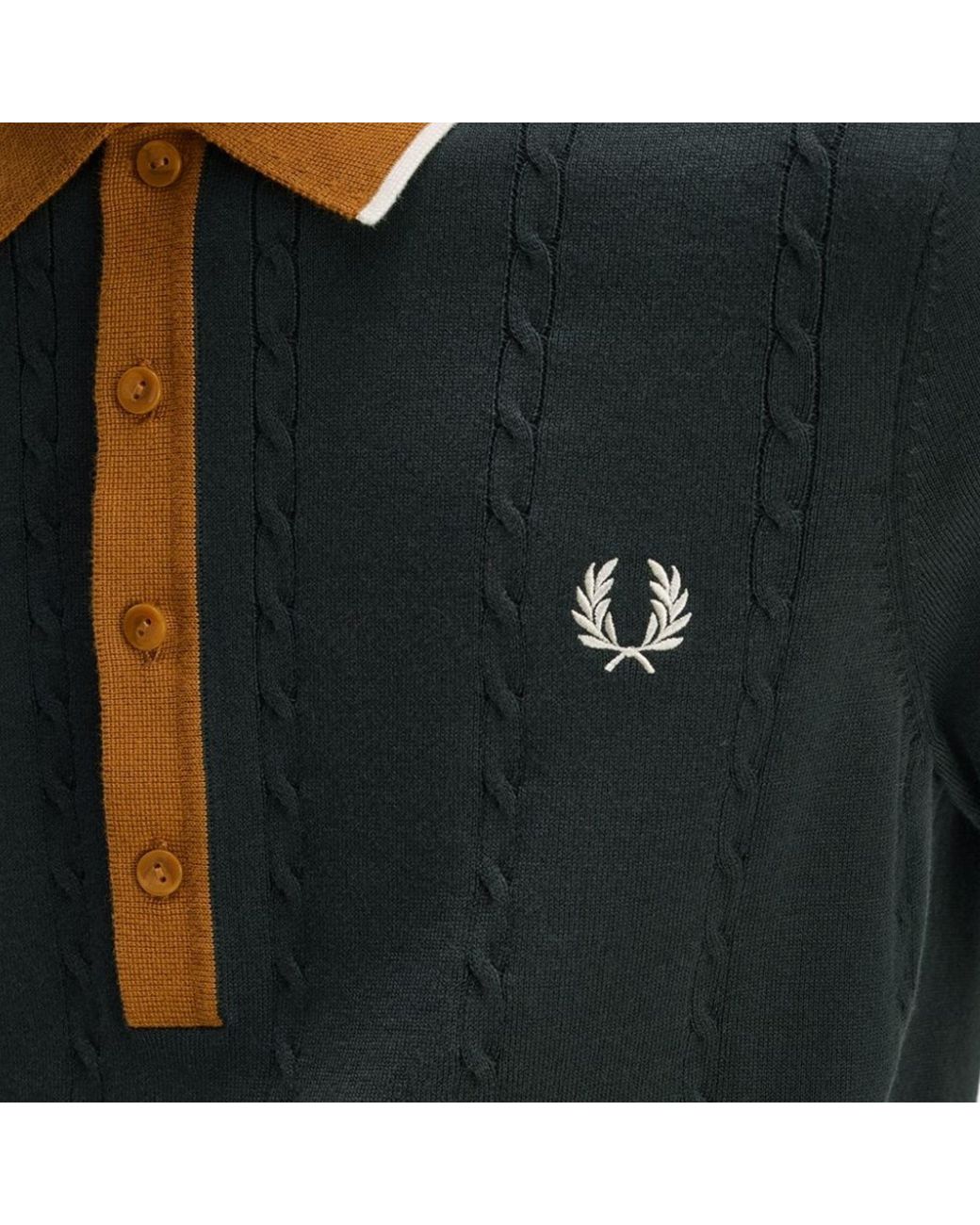Fred Perry Black Cable Knit Shirt for men