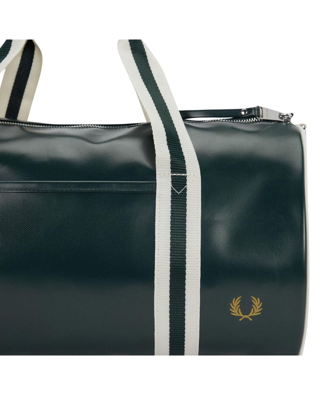 Fred Perry Green Classic Barrel Bag for men