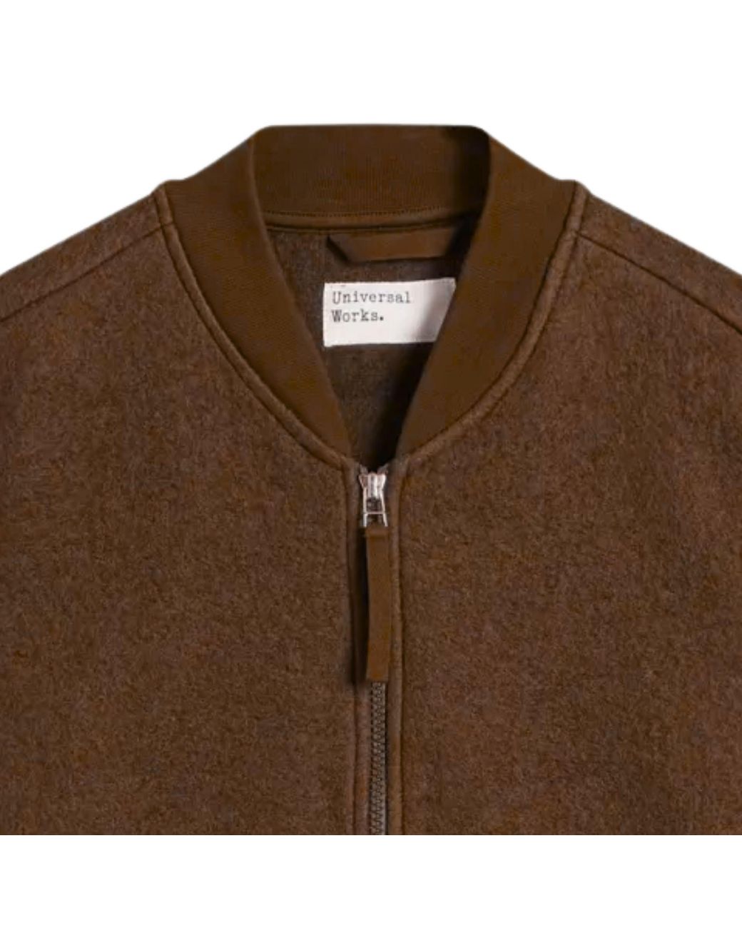 Universal Works Brown Zip Waistcoat Wool Fleece for men