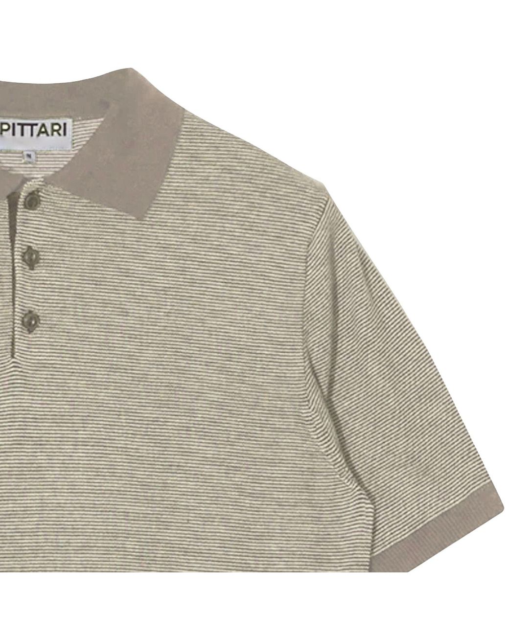 Pittari Gray Microstripe Short Sleeve Polo for men