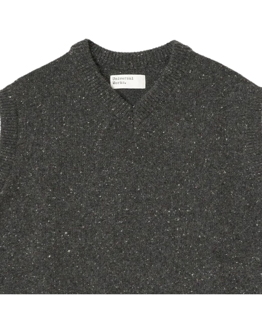 Universal Works Gray Sweater Vest Wool Fleck for men
