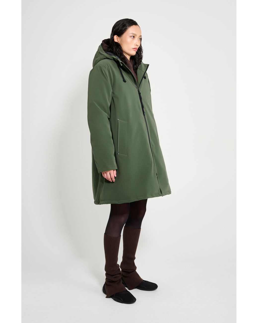 Stutterheim Green Mosebacke Matte Winter Coat