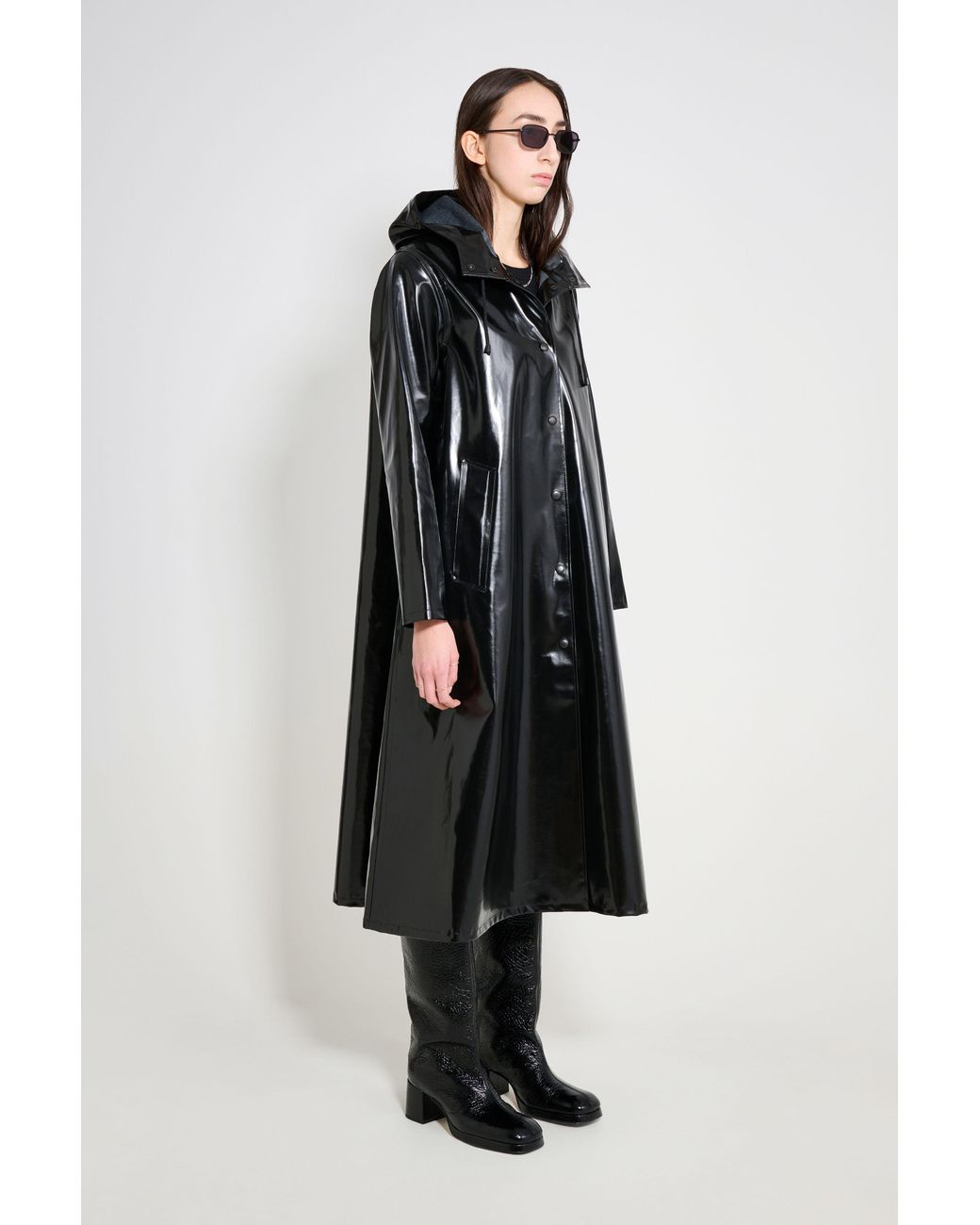 Stutterheim Black Mosebacke Long Opal Raincoat