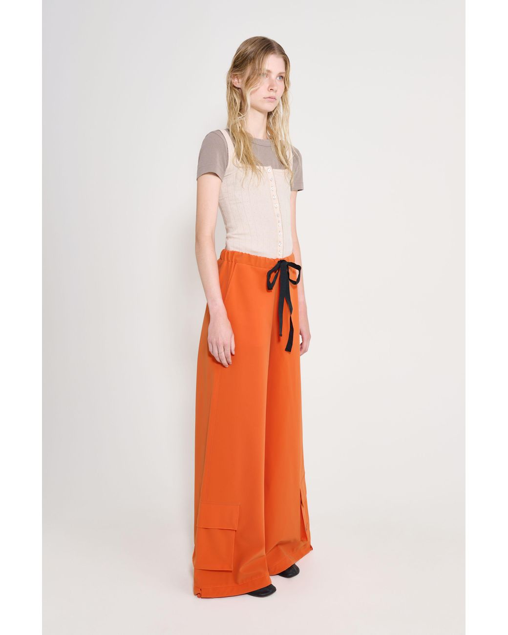 Stutterheim Orange Karla Pocket Trousers