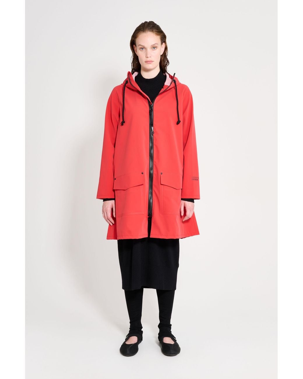 Stutterheim Red Mosebacke Patch Raincoat