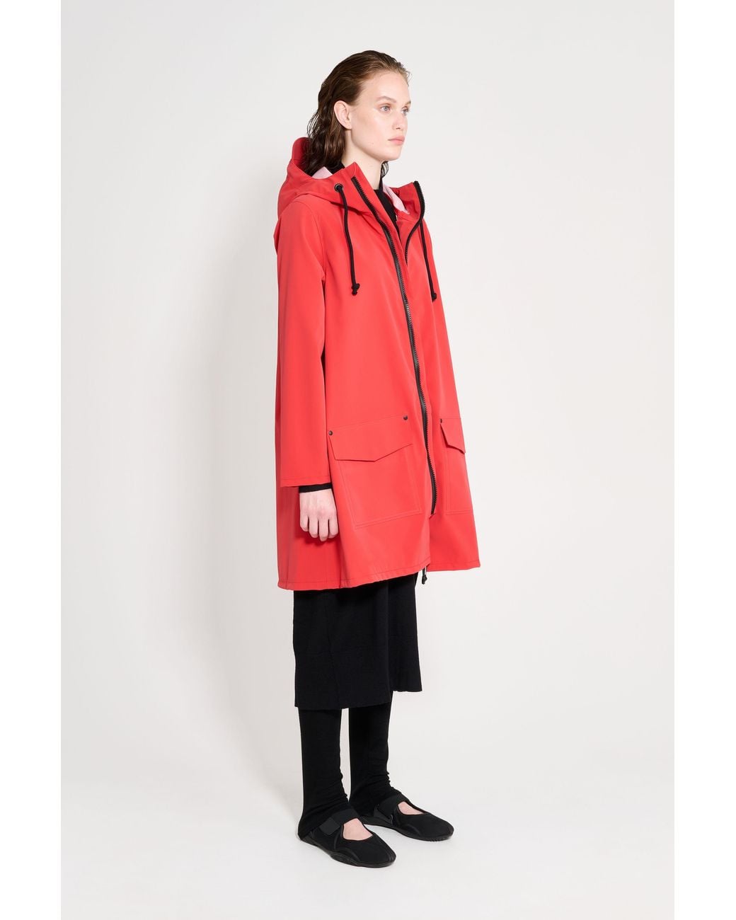 Stutterheim Red Mosebacke Patch Raincoat