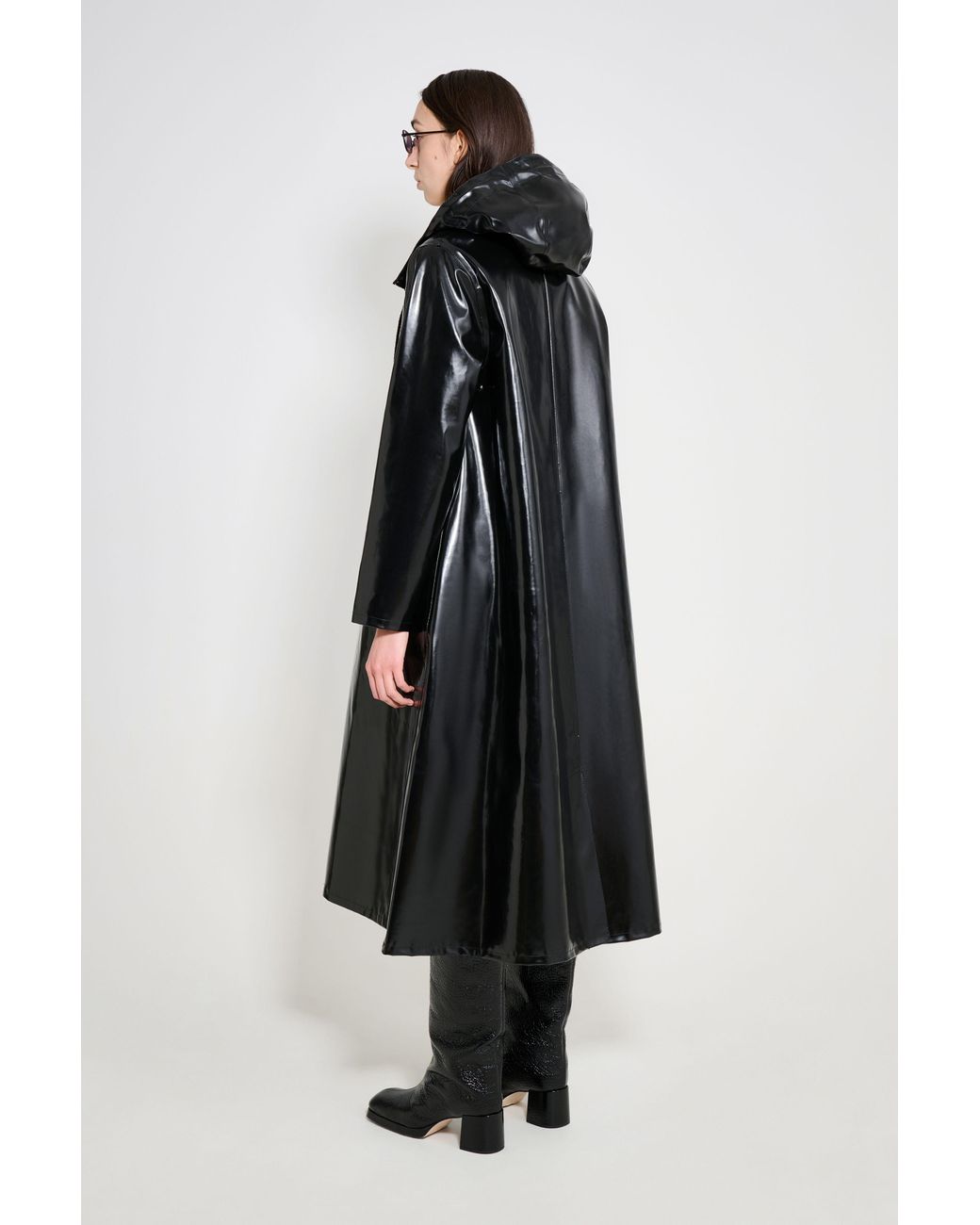 Stutterheim Black Mosebacke Long Opal Raincoat
