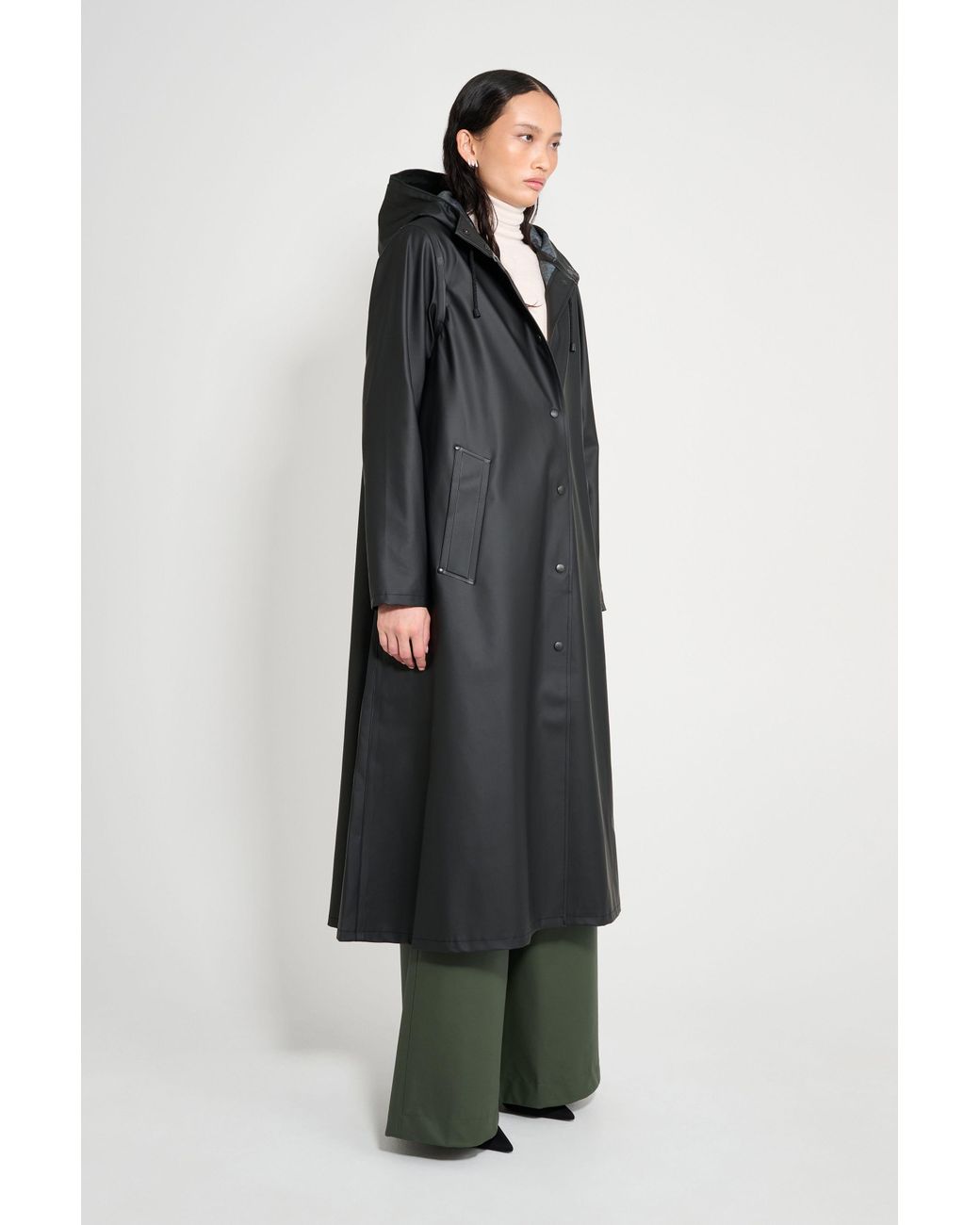Stutterheim Black Mosebacke Long Raincoat