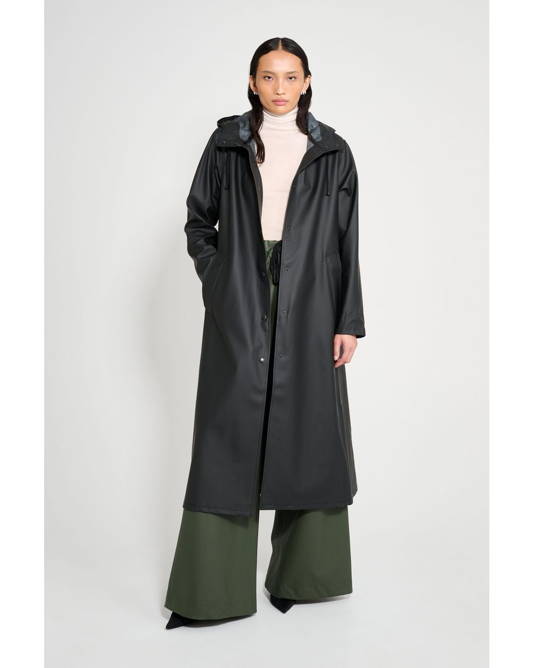 Stutterheim Black Mosebacke Long Raincoat