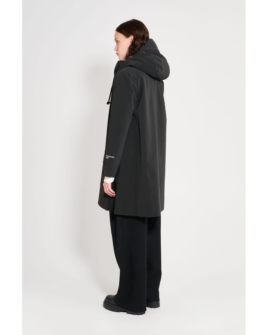 Stutterheim Black Mosebacke Patch Raincoat