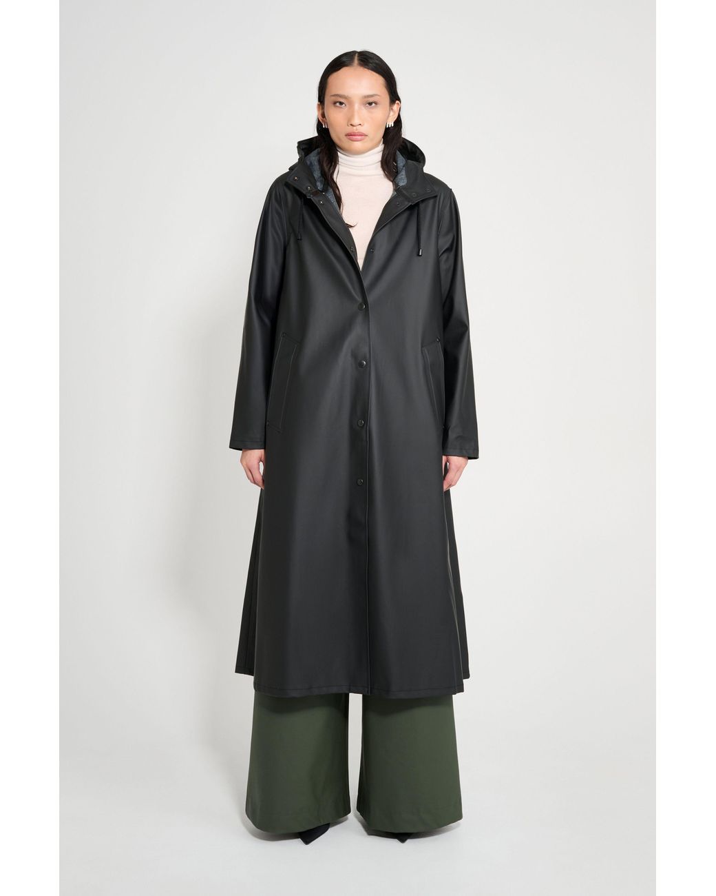 Stutterheim Black Mosebacke Long Raincoat