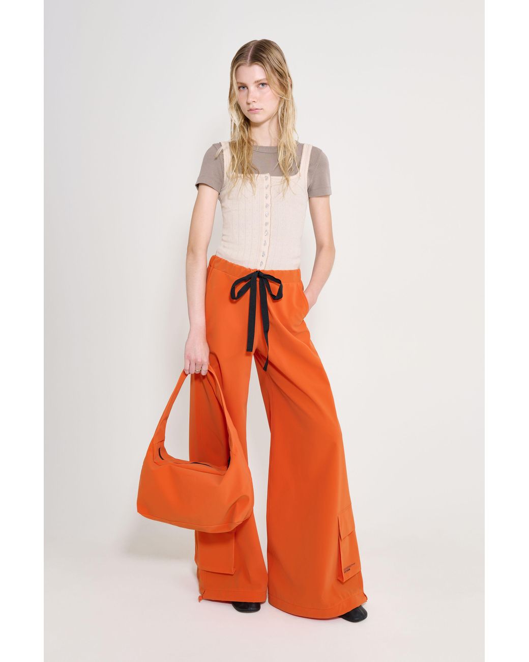 Stutterheim Orange Karla Pocket Trousers