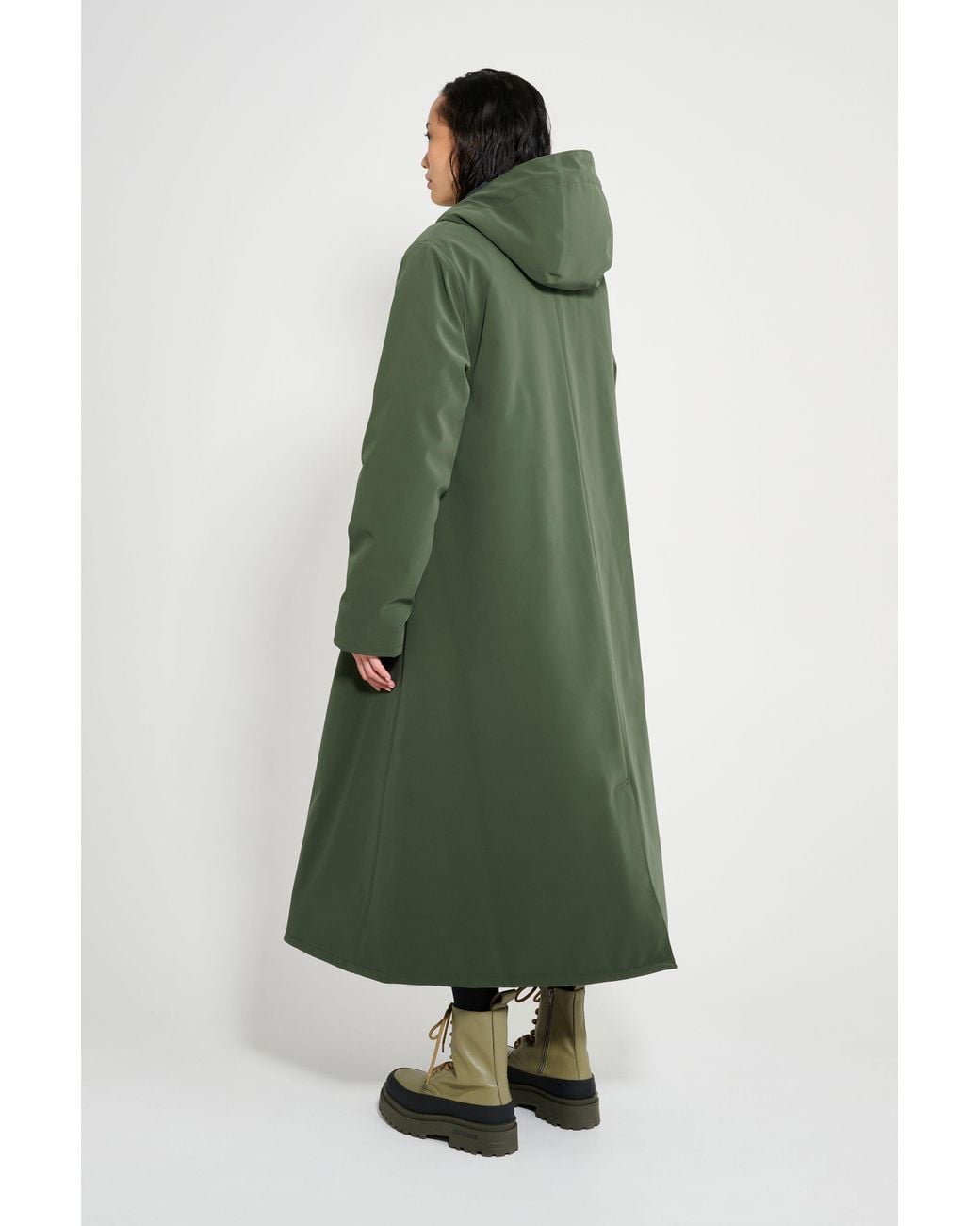 Stutterheim Green Mosebacke Long Matte Winter Coat