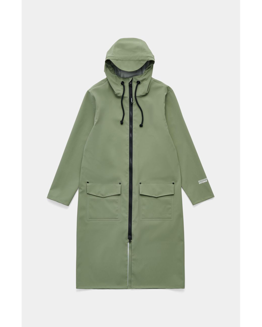 Stutterheim Green Stockholm Long Patch Raincoat
