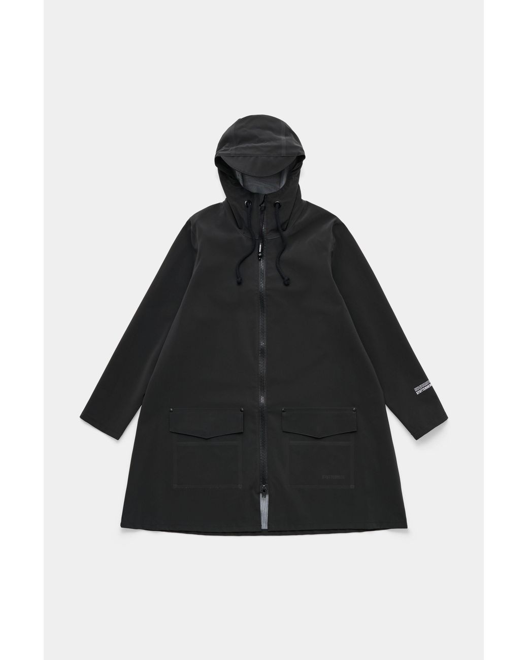 Stutterheim Black Mosebacke Patch Raincoat
