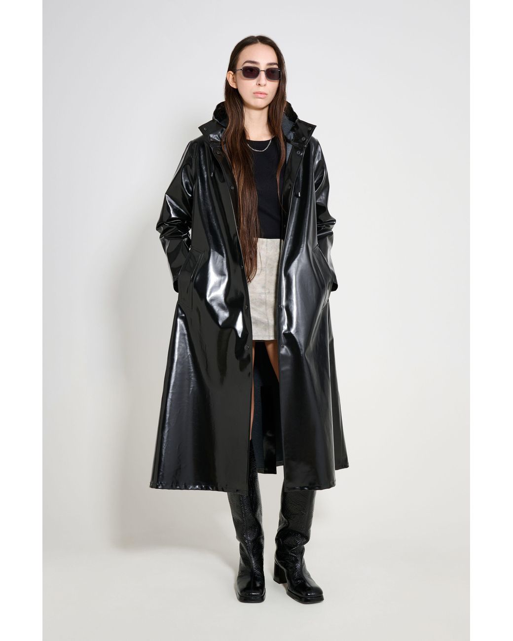 Stutterheim Black Mosebacke Long Opal Raincoat