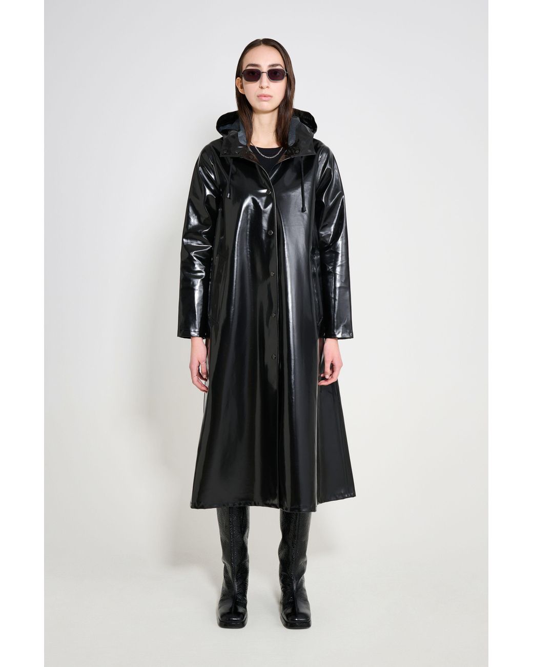 Stutterheim Black Mosebacke Long Opal Raincoat