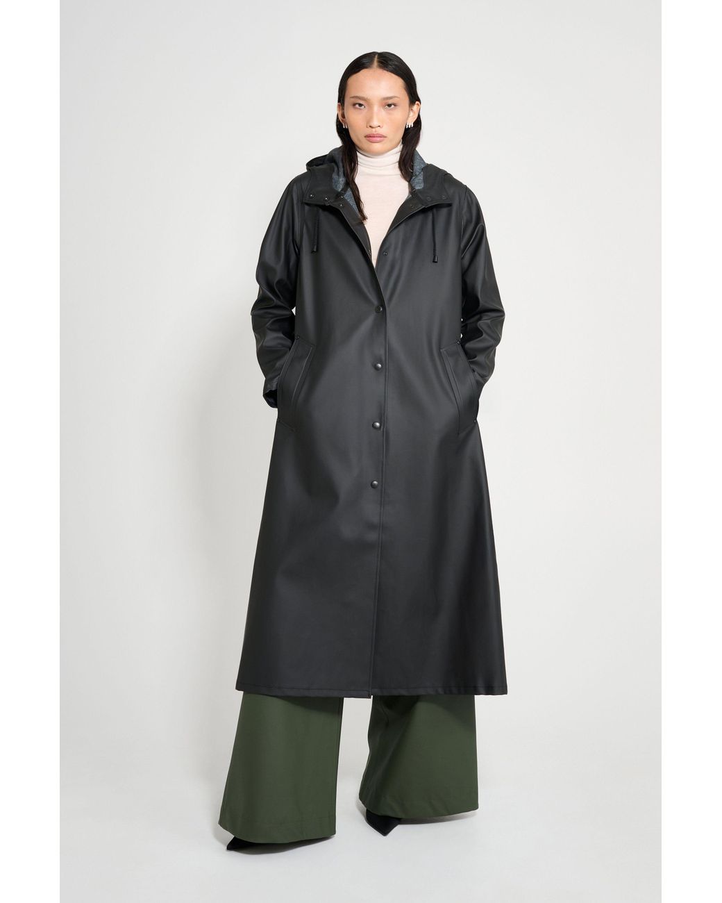 Stutterheim Black Mosebacke Long Raincoat