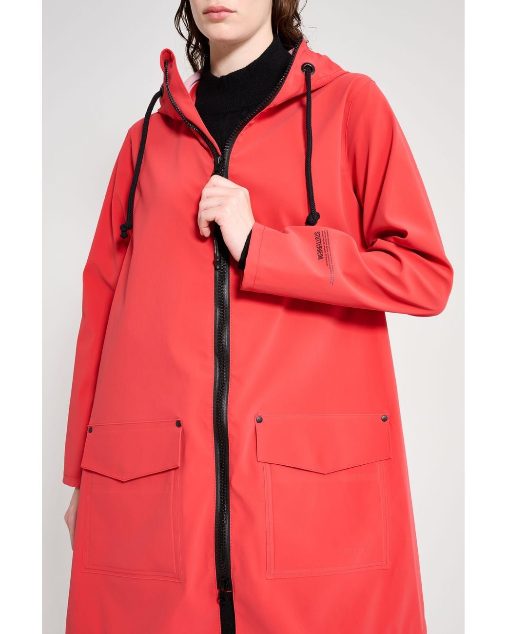 Stutterheim Red Mosebacke Patch Raincoat