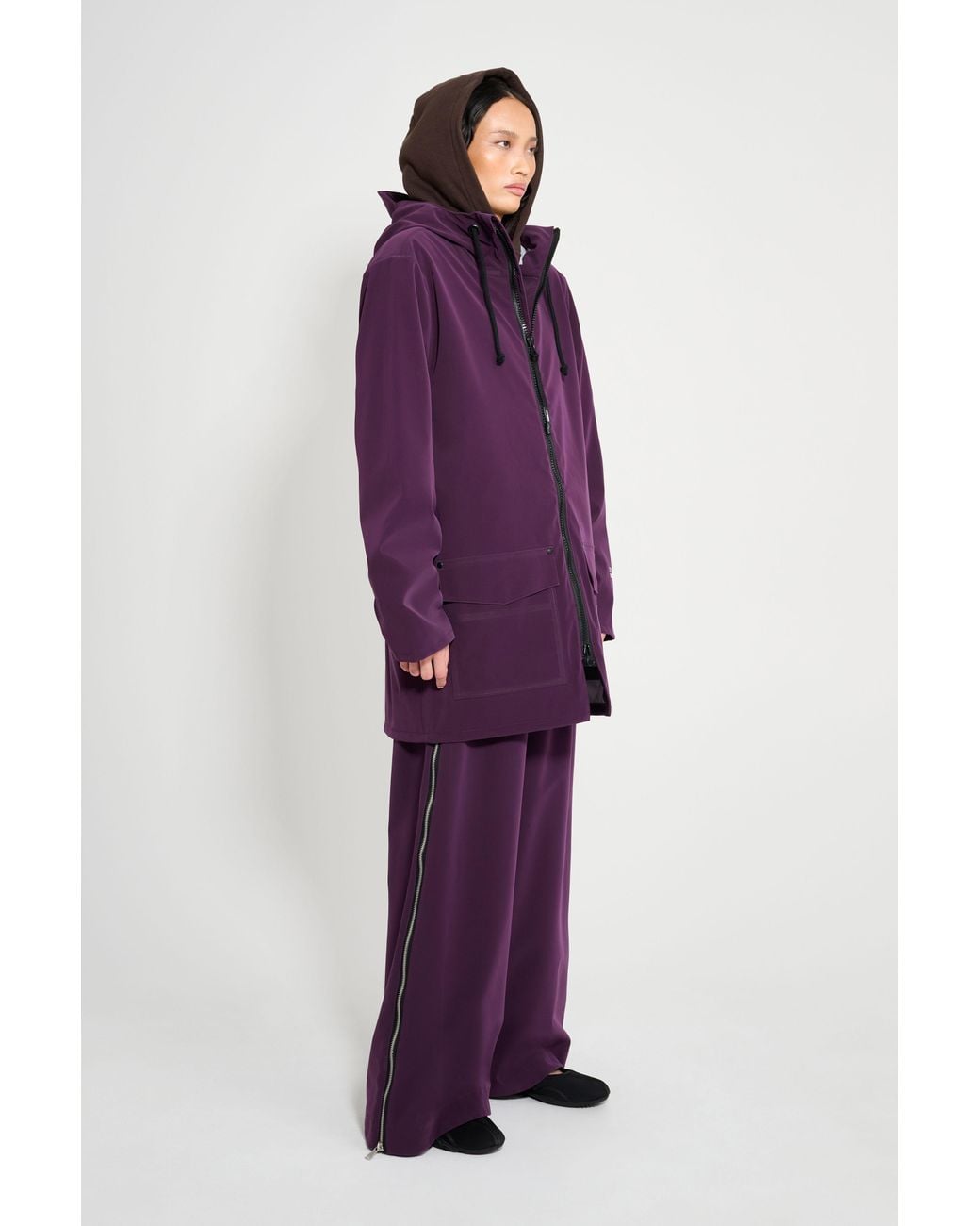 Stutterheim Purple Stockholm Patch Raincoat