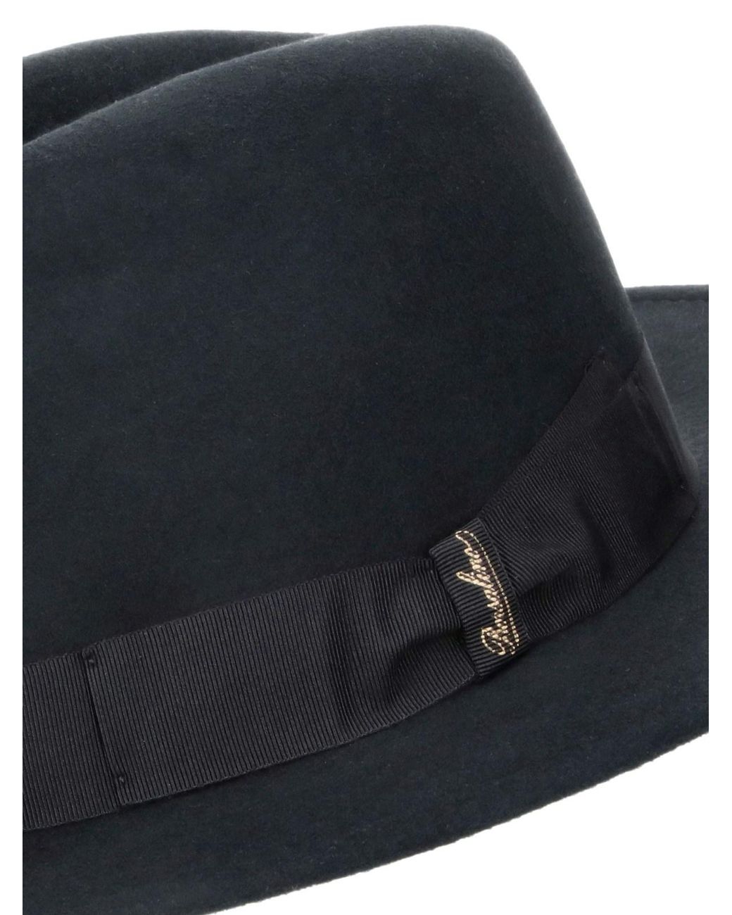 Borsalino Black Felt Fedora Hat for men