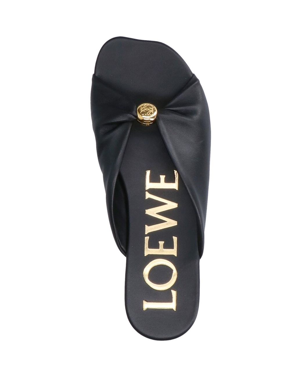 Loewe Black Slides Sandals "Pebble Soft"