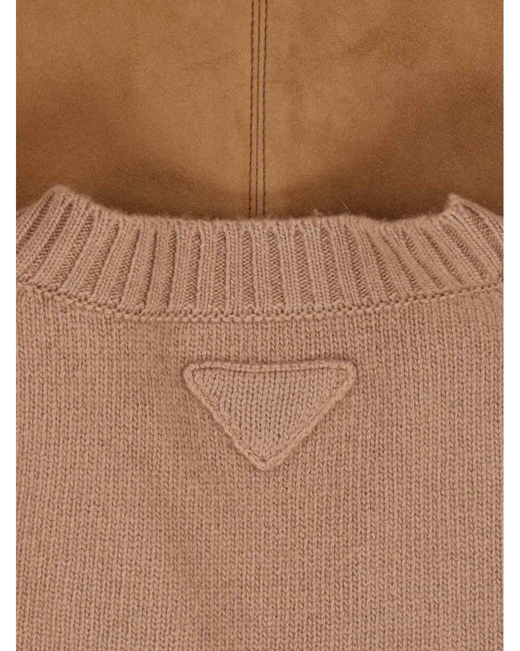 Prada Brown V-Neck Sweater