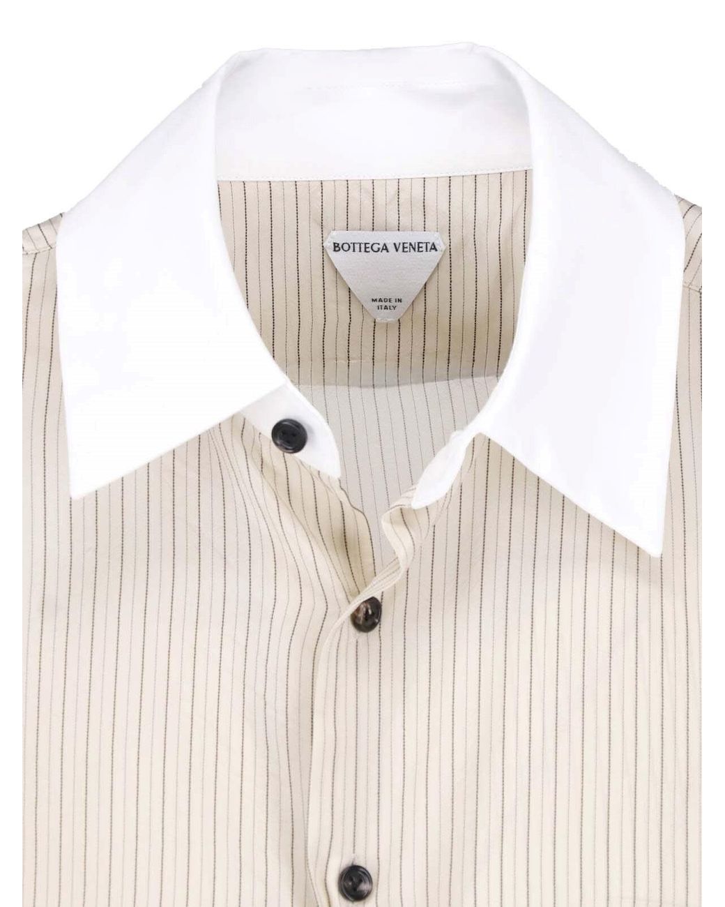 Bottega Veneta White Striped Viscose Shirt