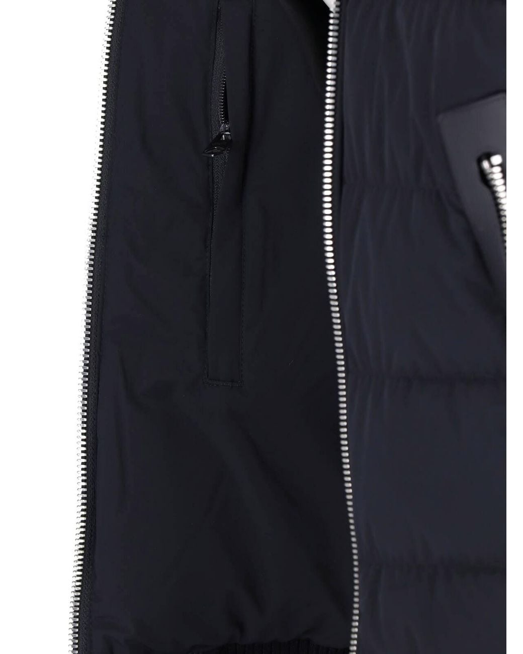 Mackage Blue Hooded Puffer Jacket With Knit Sleeves for men
