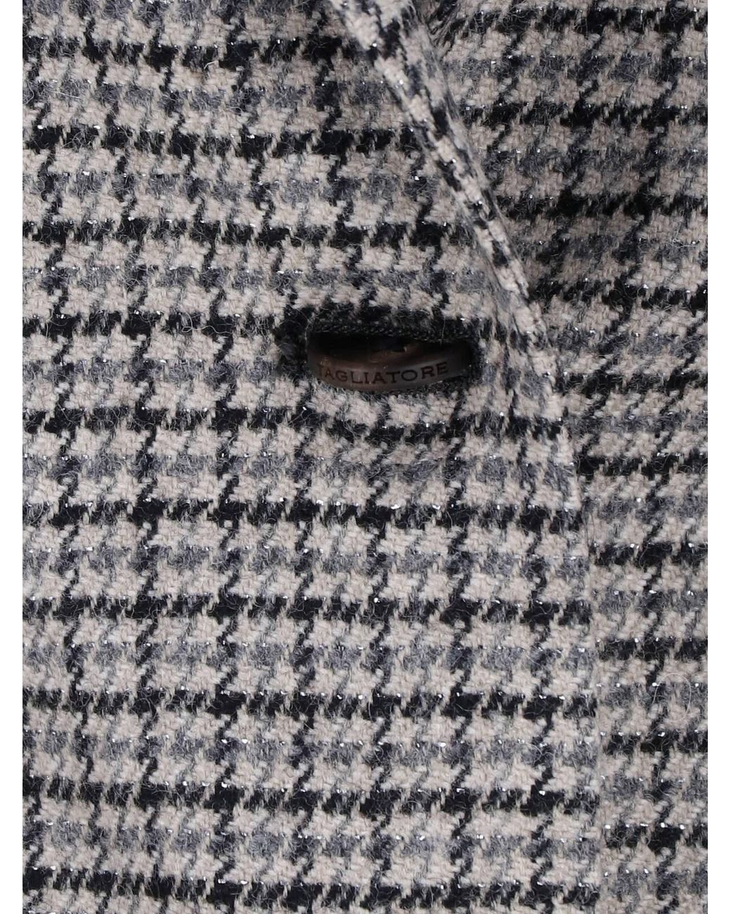 Tagliatore Gray Tailored Houndstooth Blazer Jacket