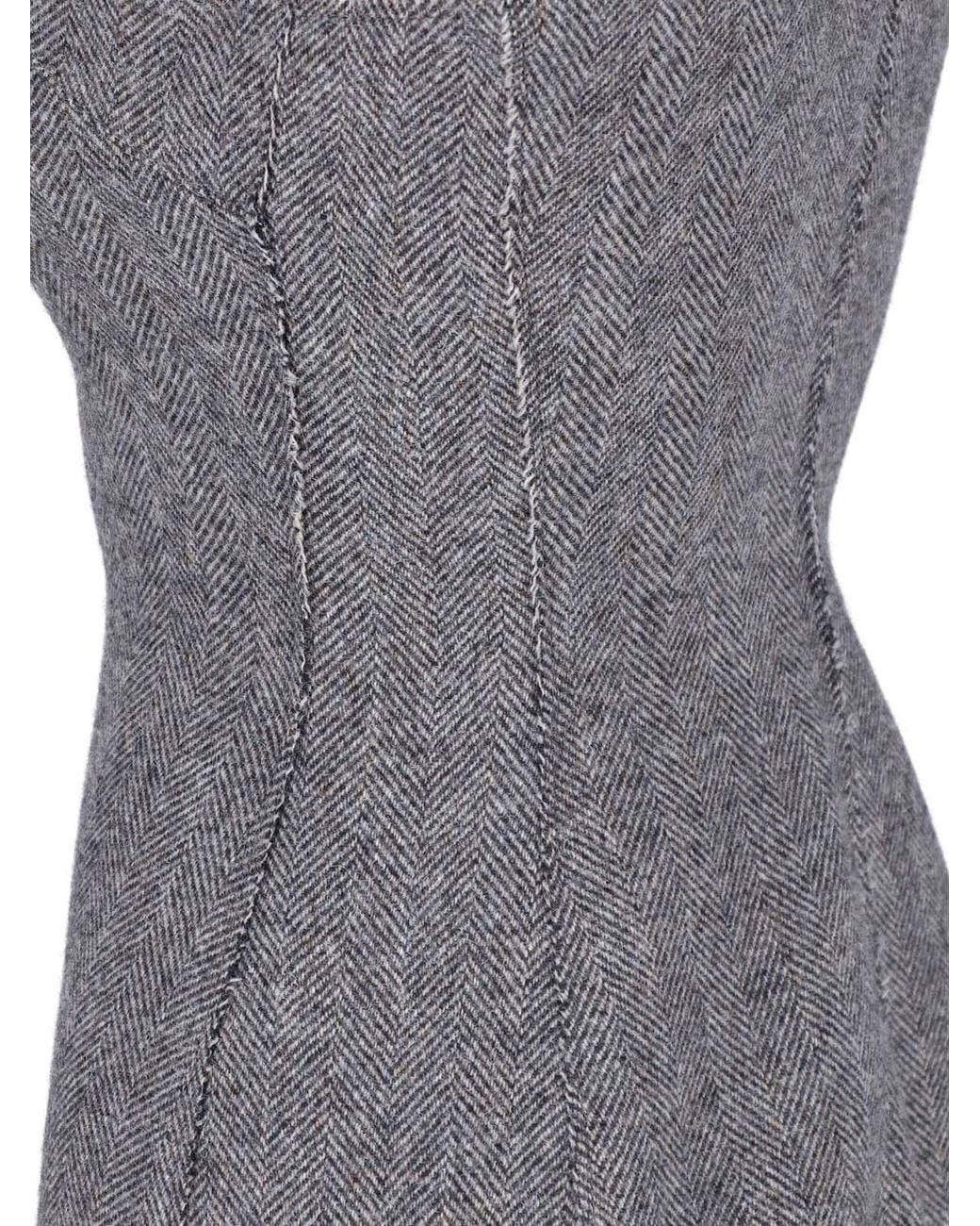 Maison Margiela Gray Sleeveless High-Neck Maxi Dress