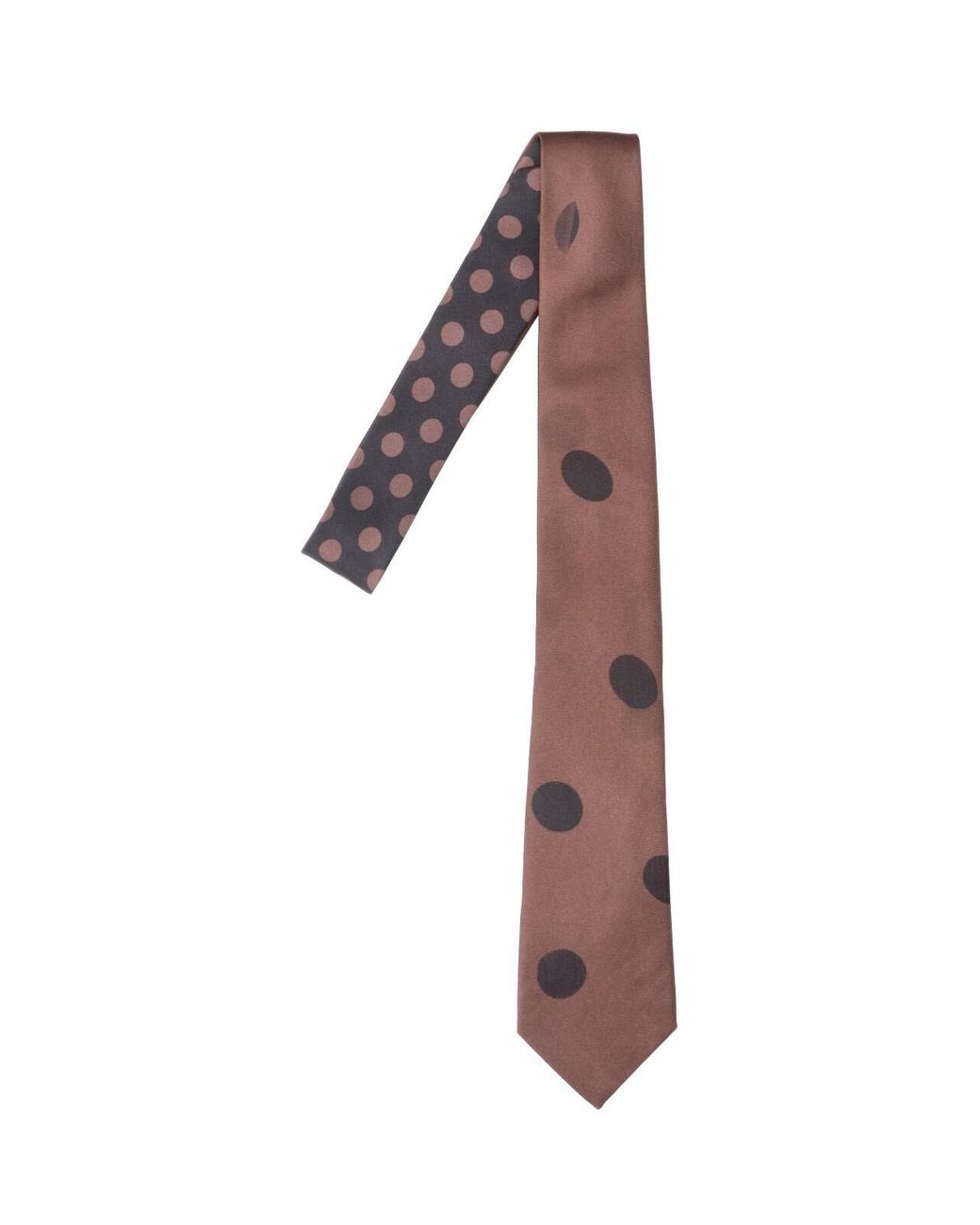 Paul Smith Brown Polka Dot Silk Tie for men
