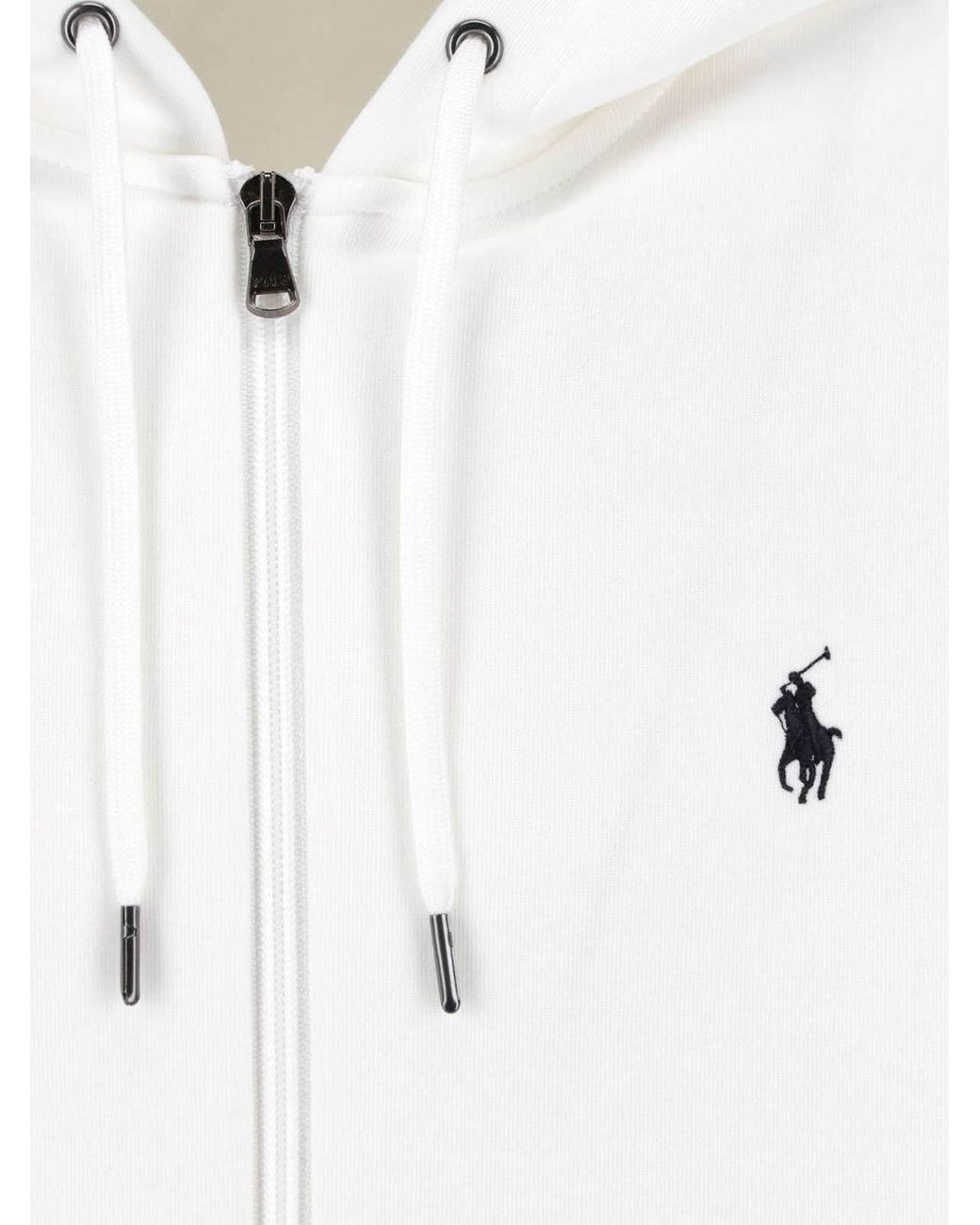 Polo Ralph Lauren White Zip Logo Hoodie for men