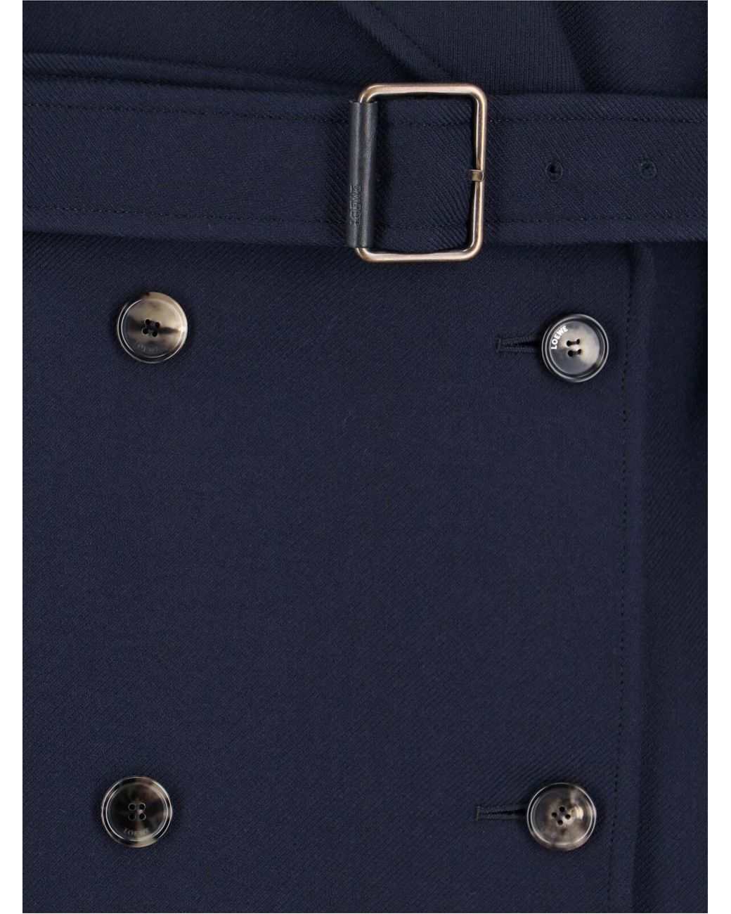 Loewe Blue Double-Breasted Wool Coat