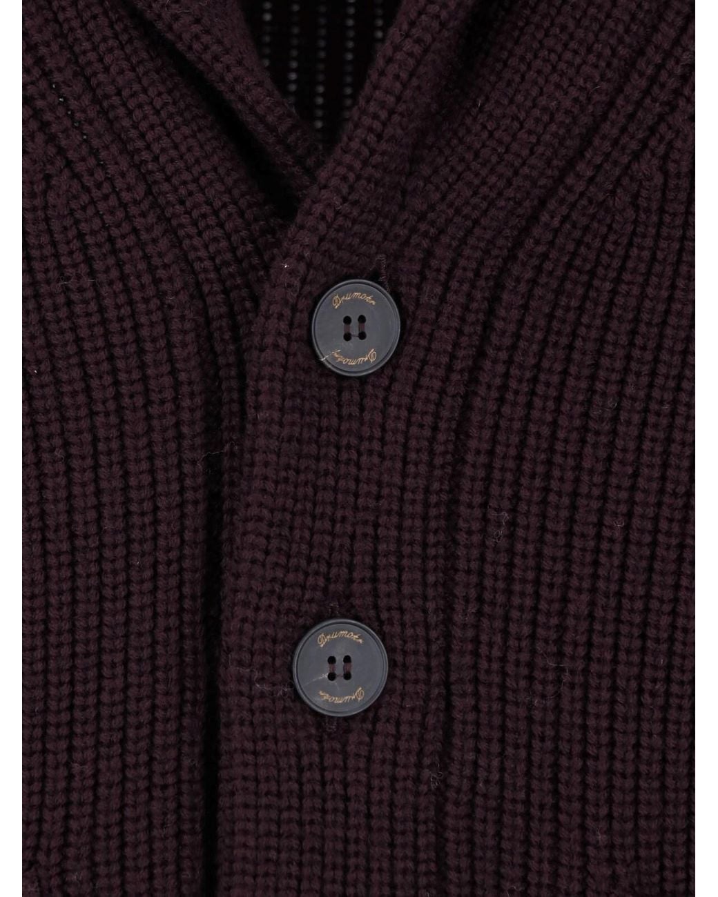 Drumohr Purple Merino Wool Cardigan for men