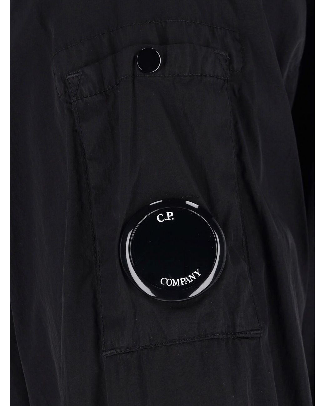 C P Company Black Logo Shirt Jacket for men