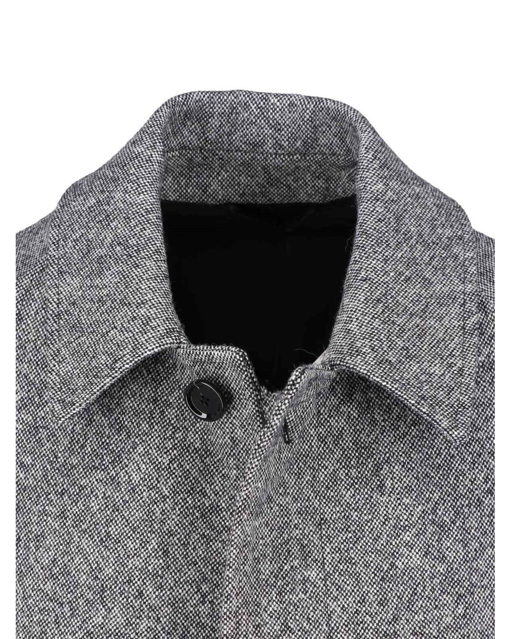 Lardini Gray Wool Coat for men
