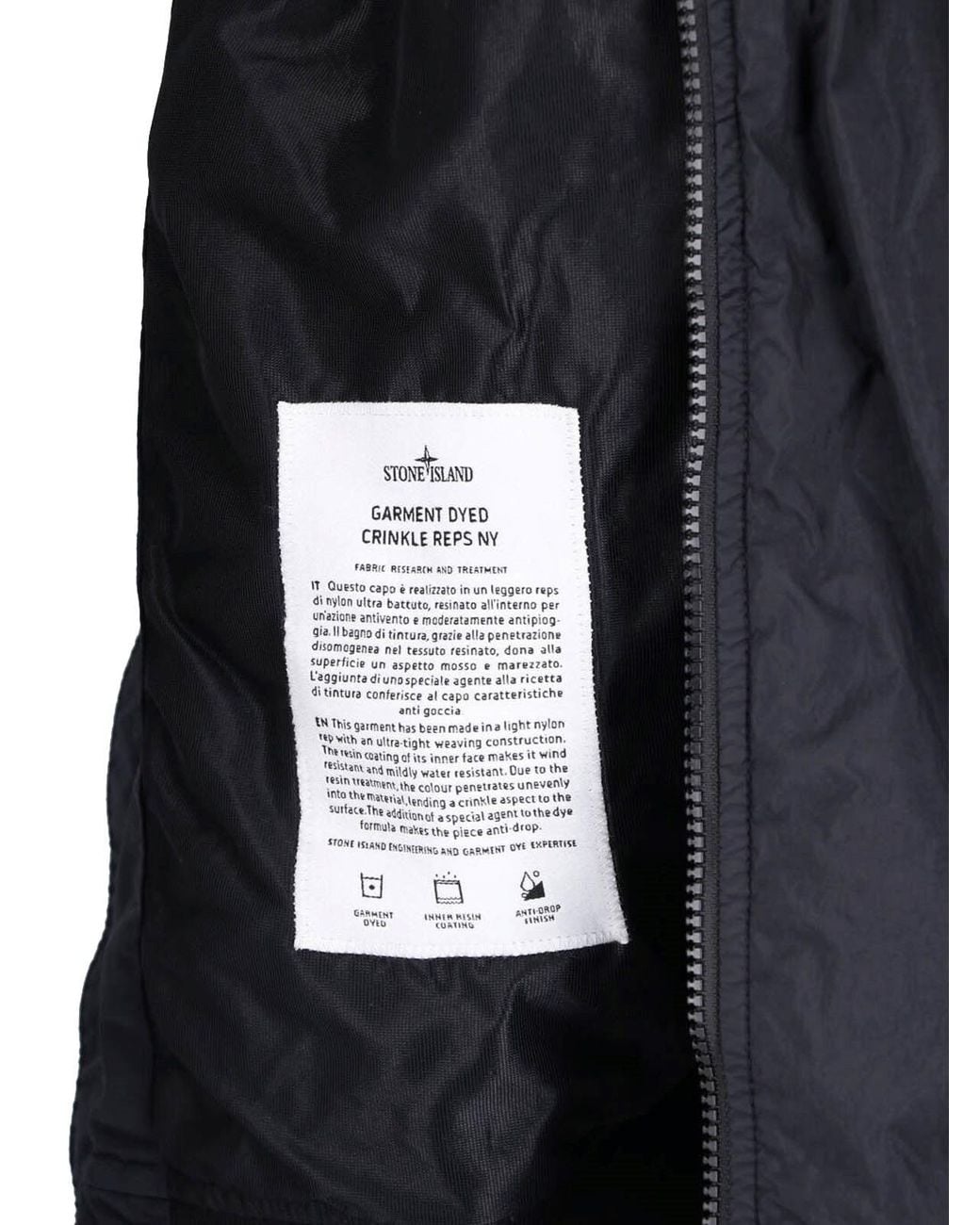 Stone Island Blue Jacket "Crinkle Reps Ny" for men