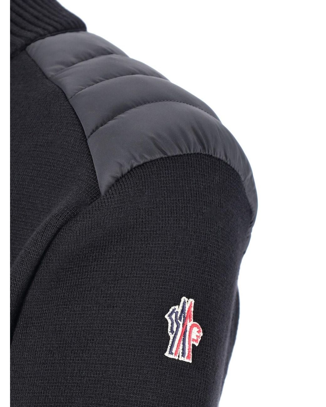 Moncler Blue Zip Logo Cardigan for men