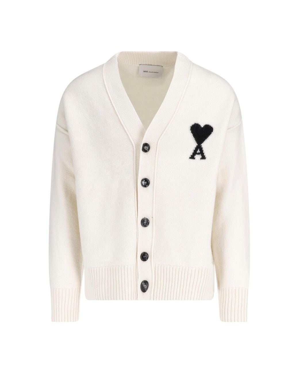 AMI White Wool Cardigan for men